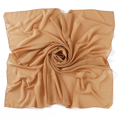 90*90CM Headwrap Heavy Chiffon Square Scarf Muslim Hijabs Women Underscarf Fashion Casual Plain Color Hijab