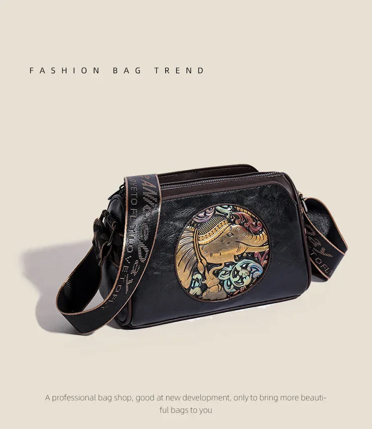 Women Crossbody Bag for Women Elephant Bags Fashion Print High Quality Leather Shoulder Bag Messenger Bags Sac a Main