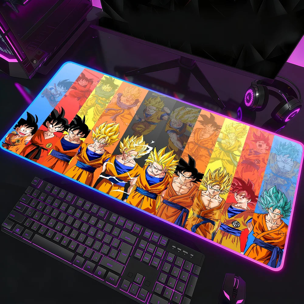 Anime D-DRAGON B-BALL Mouse Pad RGB LED Non-slip Desk Mat Rubber Gaming Accessories Large XXL Computer Office Keyboard Carpet
