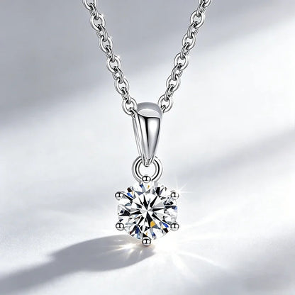0.5ct-1.0ct VVS1 D Color Moissanite Necklace 925 Soild Sterling Sliver Chain with Certificate Fine Jewelry for Woman Jewelry