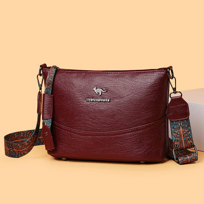 Solid Color Luxury Designer High Quality Leather Women's Handbag Purses Multifunctional Ladies Shoulder Messenger Bags Sac Femme
