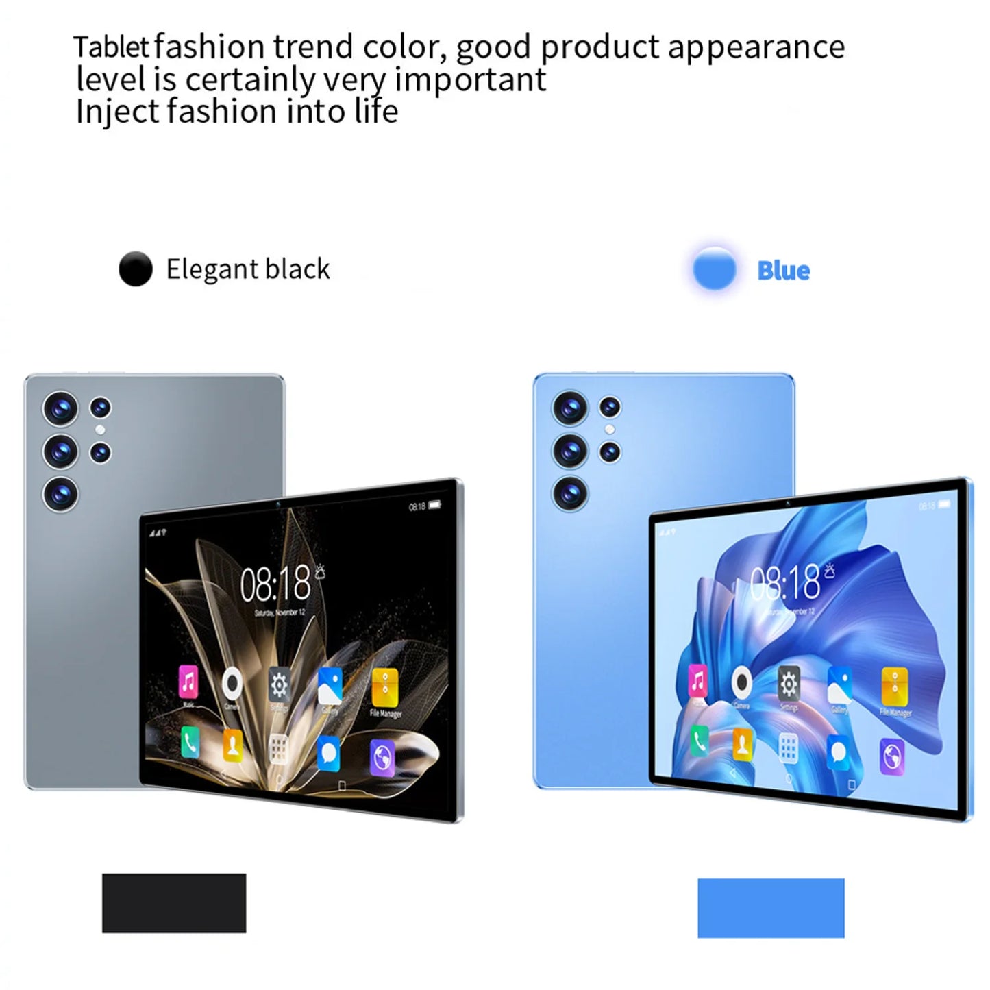 New Upgraded Pad 10.1 Inch Android Tablet Octa Core 4GB+64GB ROM Dual Phone Call WiFi Google Play Tablet PC with Keyboard Case