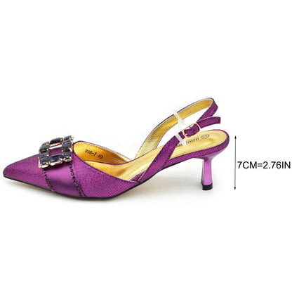 Doershow New Arrival African Wedding Shoes and Bag Set GOLD Color Italian Shoes with Matching Bags Nigerian lady party  SJJ1-1