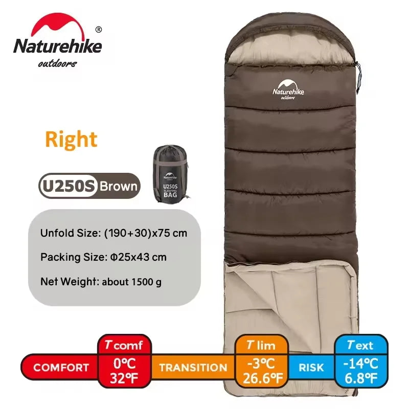 Naturehike Camping Sleeping Bag Ultralight Waterproof 4 Seasons Warm Envelope Type Sleeping Bag for Outdoor Hiking Backpacking