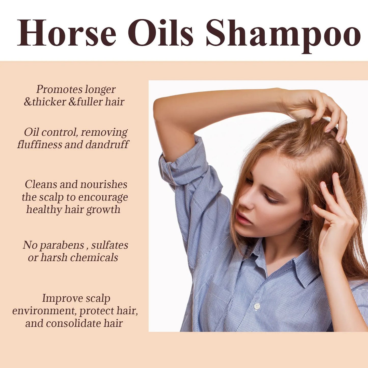 EELHOE Anti Hair Thinning Shampoo Prevent Hair Loss Regeneration Smoothing Frizzy Treatment Anti-Dandruff Oil Control Shampoo