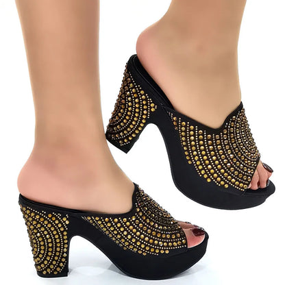 2023 Fashion Women Summer Autumn Skid-proof Square Toe Shoes  Heels Italian Woman Wedding for Party Shoes