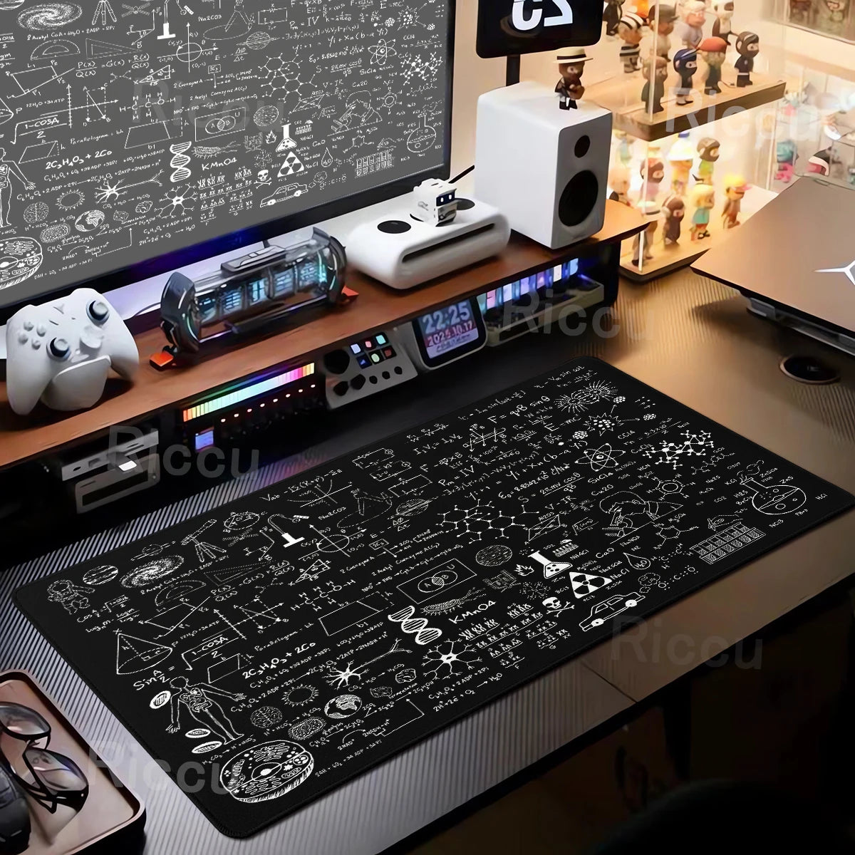 Black Mousepad E=mc2 Formula Science Mouse Pad Math Desk Pad Extended PC Keyboard Mats Large XXL Gamer Mousepad Desk accessories