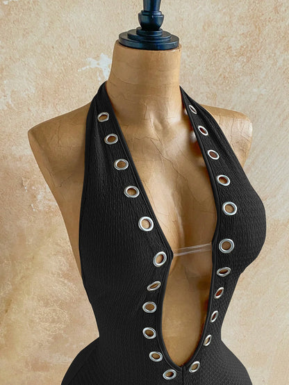 Sexy Halter Jumpsuits 2026 Summer Fashion Clothes Women One Piece Elegant Luxury Bodycon Club Party V Neck Jumpsuits