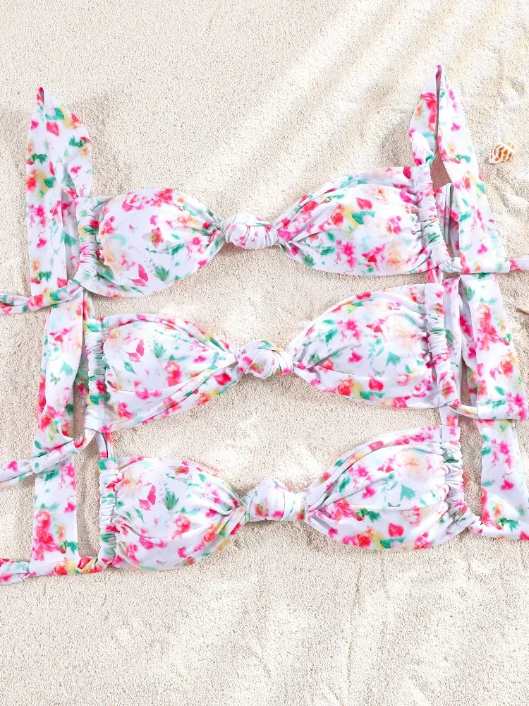Two Piece Suit Bikinis 2026 Women Swimsuit Push Up Bathing Suit Sexy Bikinis Sets Swimwear Print Beachwear Solid Biquinis