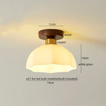 IWHD Home Lighting LED Ceiling Lights Decoration Aisle Porch Living Room Light Fixtures Nordic Ceiling Lamp Resin Copper Lustres