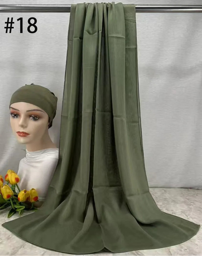 Mini Modal Hijab with Undercap Set Basic Stretchy Pullover Headscarf Thin Breathable Sunscreen Head Wrap Hijabs Scarf 165*50cm