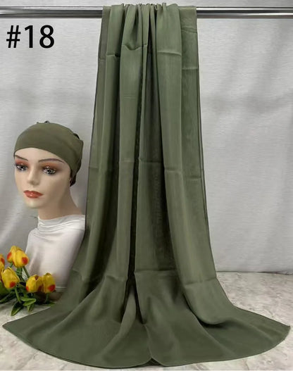 Mini Modal Hijab with Undercap Set Basic Stretchy Pullover Headscarf Thin Breathable Sunscreen Head Wrap Hijabs Scarf 165*50cm