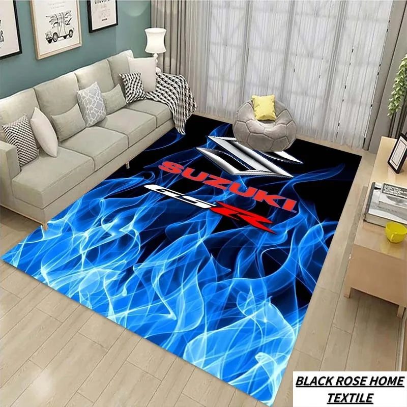 Suzuki Motorcycle Large Carpet Rug for Home Living Room Bedroom Sofa Doormat Decor Kids Play Area Rug Carpet Non-slip Floor Mat