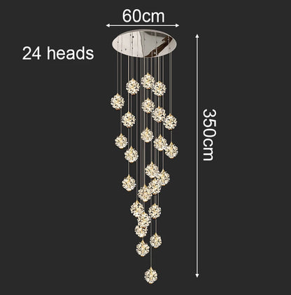 Modern Crystal stair chandelier lights indoor lighting Ceiling lamp hanging light led Chandeliers for living room indoor lightin