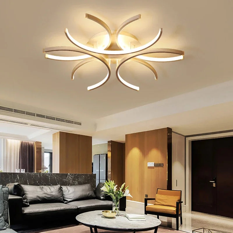 Modern Led Chandelier Lights White Ceiling Lamp Bedroom Circle Attic Living Dining Room Kitchen Interior Light Fixture