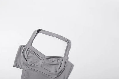 Women Fashion Sexy Hollow Out Halter Backless Skinny Knee Length Jumpsuits Solid Strapless Booty Lifting Slim cASUAL oVERALLS