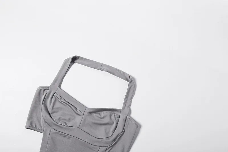 Women Fashion Sexy Hollow Out Halter Backless Skinny Knee Length Jumpsuits Solid Strapless Booty Lifting Slim cASUAL oVERALLS