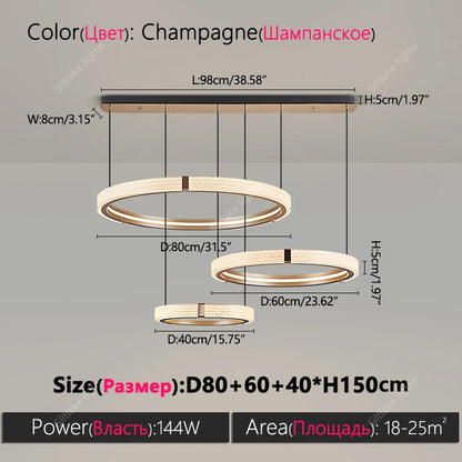 Modern design creative round simple chandelier ring Lights suitable for living room bedroom restaurant home round Pendant Lights