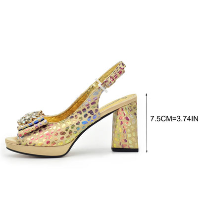African Matching Shoes and Bags for Party Nigerian Ladies Super High Heels Sandals for Party Elegant Heeled Shoes for Women