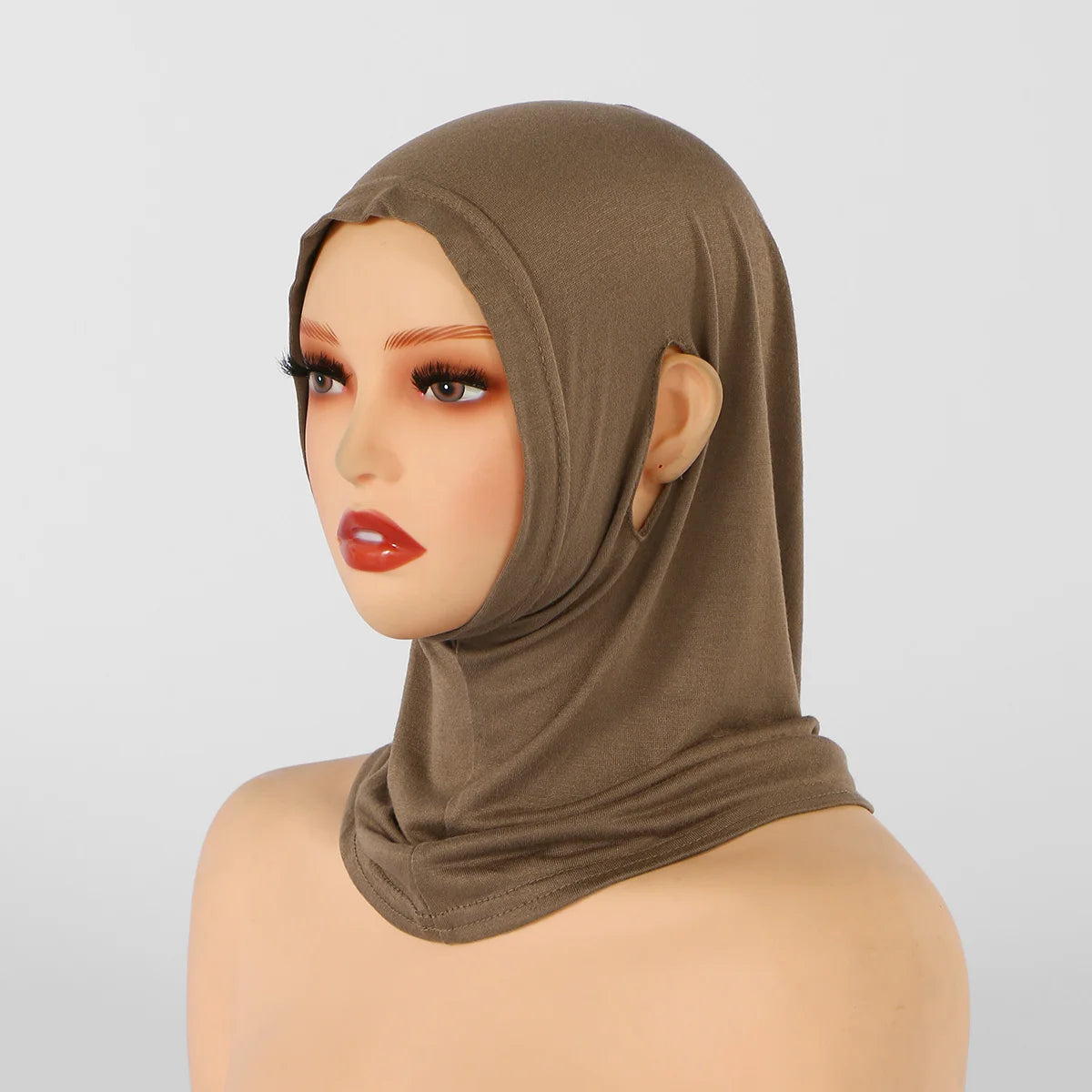 Jersey Cotton Muslim Women Under Hijab Cap With Ear Hole Inner Hijab Cap Round Forehead Underscarf Bonnet Femme Musulman