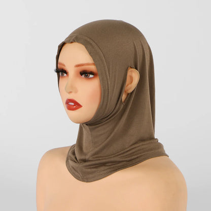 Jersey Cotton Muslim Women Under Hijab Cap With Ear Hole Inner Hijab Cap Round Forehead Underscarf Bonnet Femme Musulman