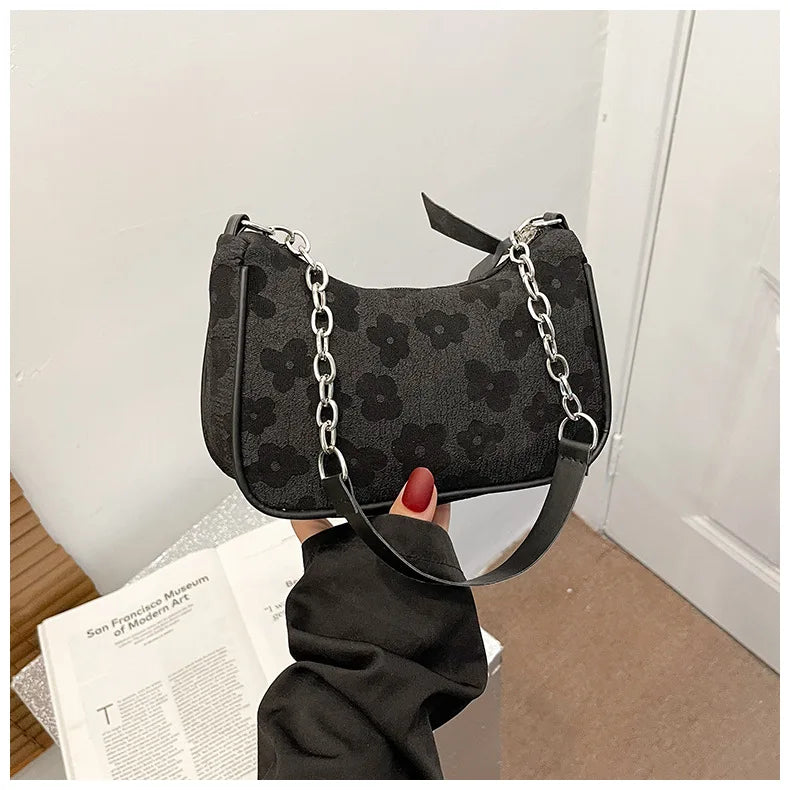 Fashion Felt Shoulder Bags for Women Small Casual Underarm Bag Female Hand Crossbody Bags for Women