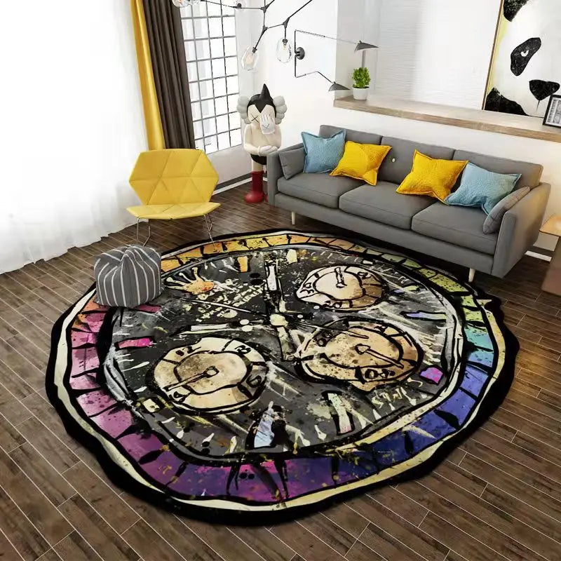 Clock Dial Art Printed Floor Mat Door Mats Lounge Rug Kids Carpet Living Room Bedroom Cloakroom Modern Home Decoration Rugs