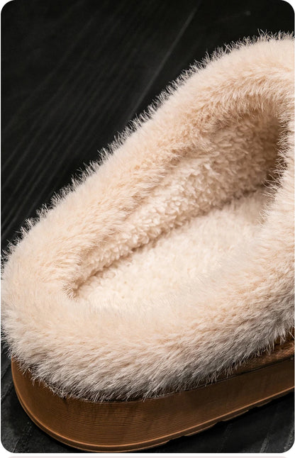 Women Fluffy Slippers for Autumn Winter Indoor EVA Thick Sole Anti-Slip Warm Unisex House Shoes
