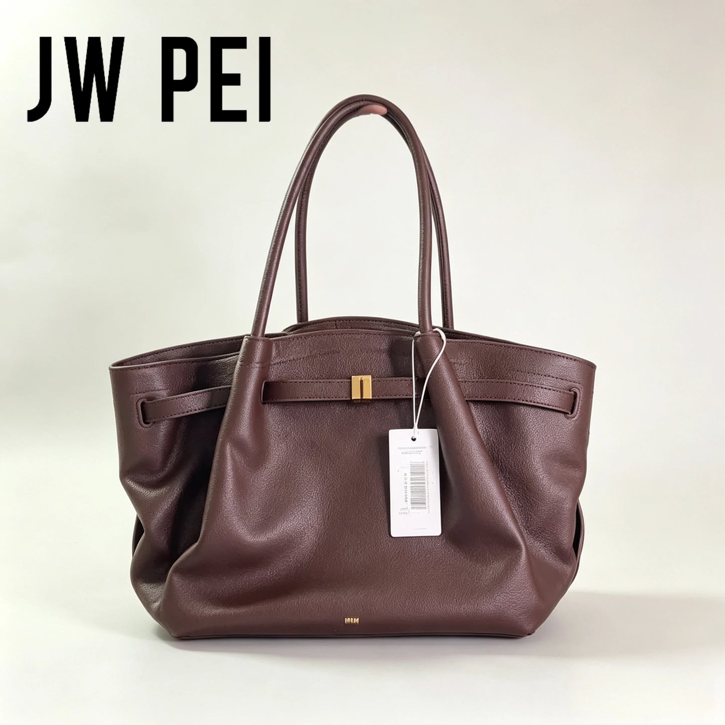 JW PEI Hana Quiet Luxury Trapeze Tote Bag Pebbled Vegan Leather Top-Handle Handbag Premium Women Shoulder Bag Fashion Messenger Purse 2026