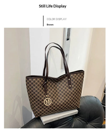 Large Capacity Commuting Tote Bags Fashionable Printed Pu Leather Handbag for Women College Students Class Handbags Shoulder Bag