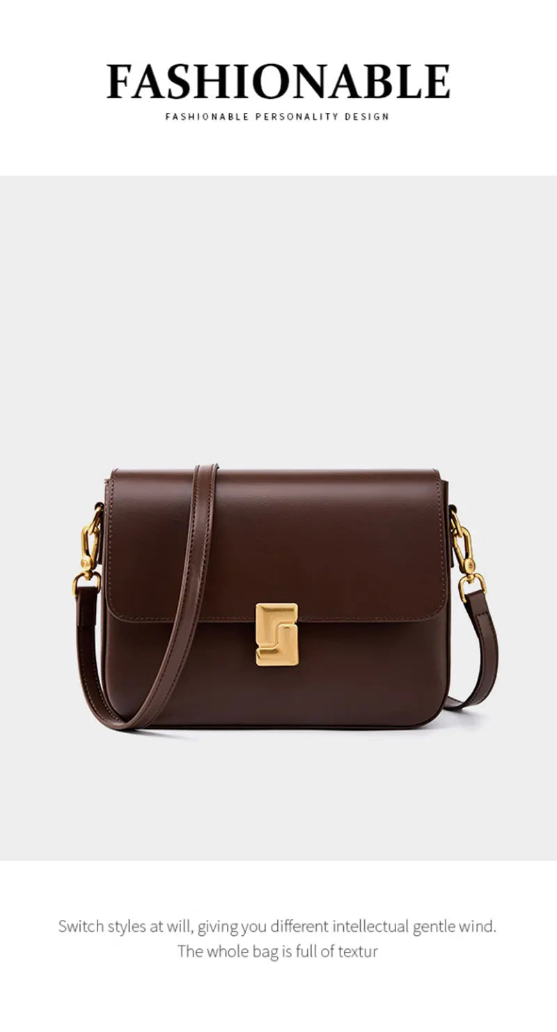 Luxury Genuine Leather Women Bag 2025 New Women's Shoulder Bag High Quality Cowhide Square Crossbody Bags Designer Handbags
