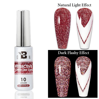 7.5ml Golden Light  Magnetic Gel Golden Gems Magnetic Gel Nail Polish Cat Nail Sparkling Glitter Semi Permanent Varnish