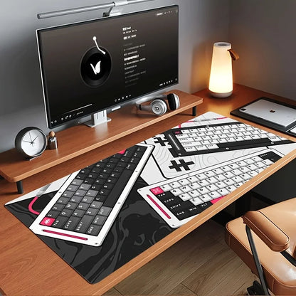 Red and black mechanical keyboard pattern durable rubber table mat alfombrilla de escritorio podkladka gamingowa wrist rest