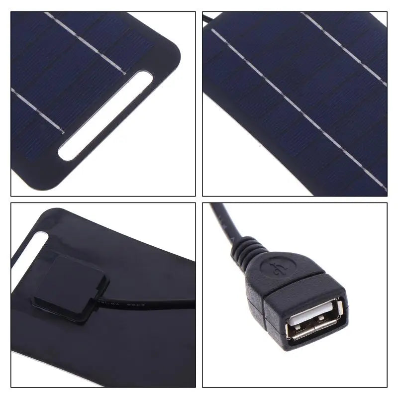 2W Solar Charger Portable W/USB-C Fast Charging For Phone Power Banks Camping Hiking Emergency Power Supply.