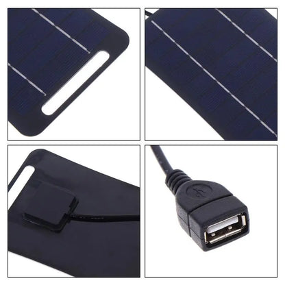 2W Solar Charger Portable W/USB-C Fast Charging For Phone Power Banks Camping Hiking Emergency Power Supply.