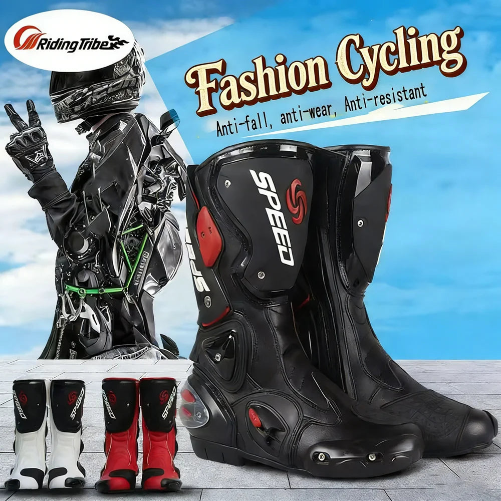 Riding Tribe Men Motorcycle Boots Moto Riding Racing Motocross Off-Road dirt bike Motorbike Motorcycles Shoes Equipment Boot