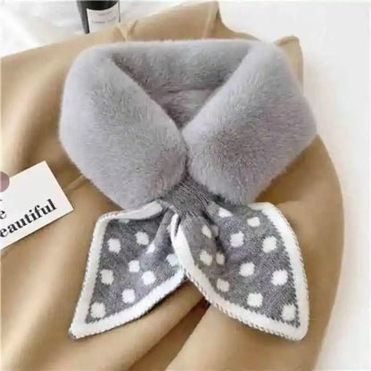 2025 New Dot Scarf, Warm Fleece Neck Cover, Autumn/Winter Korean Style Versatile Anti-Frost Fashion Women's Scarf