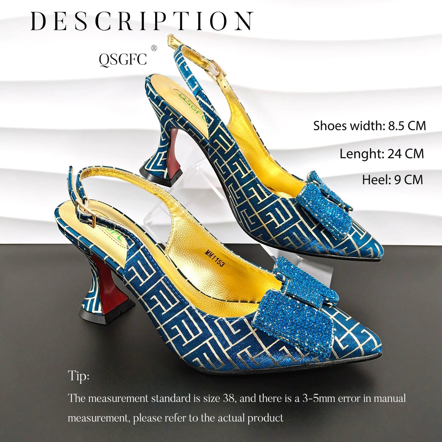 QSGFC Italian Design Shoes and Bag Set Office Ladies Style Diamond Decoration Classic Women High Heel Shoes and Bag
