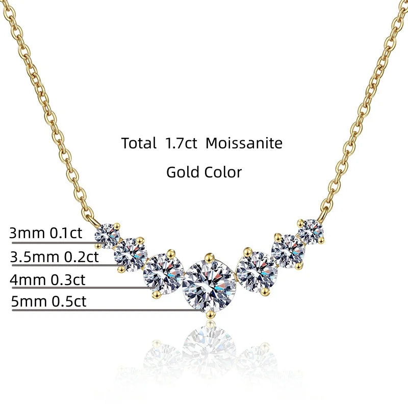 2.8ct Moissanite Necklace for Woman Wedding Fine Jewely with Certificates 925 Sterling Sliver Plated 18k White Gold Necklace