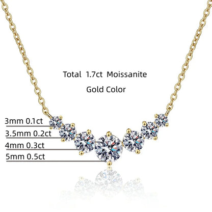 2.8ct Moissanite Necklace for Woman Wedding Fine Jewely with Certificates 925 Sterling Sliver Plated 18k White Gold Necklace