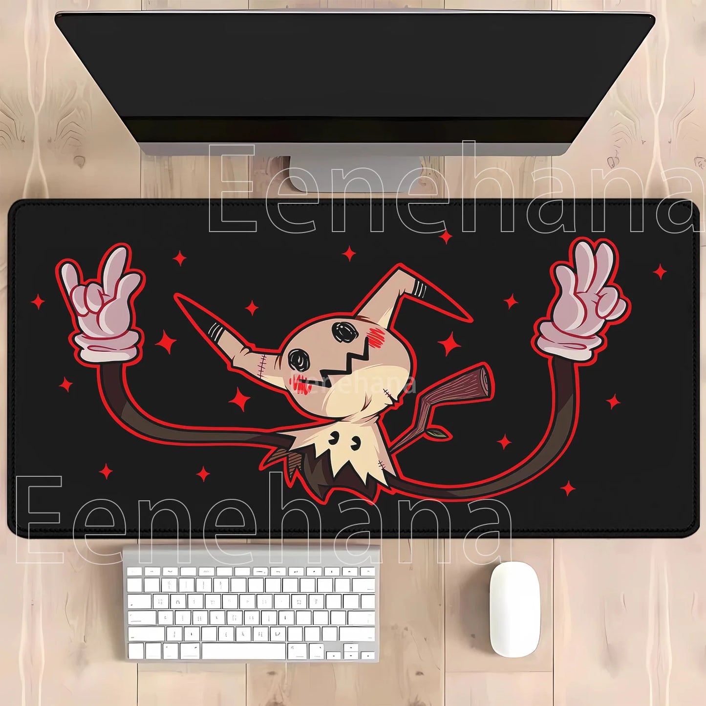 Gaming Pokemon Mimikyu Anime Kawaii PC Mouse Pad Keyboard Overlock Larger Mousepad PC Offices Non-slip Base HD Printing Desk Mat