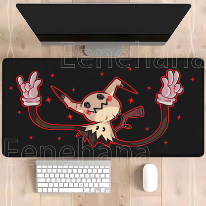 Gaming Pokemon Mimikyu Anime Kawaii PC Mouse Pad Keyboard Overlock Larger Mousepad PC Offices Non-slip Base HD Printing Desk Mat
