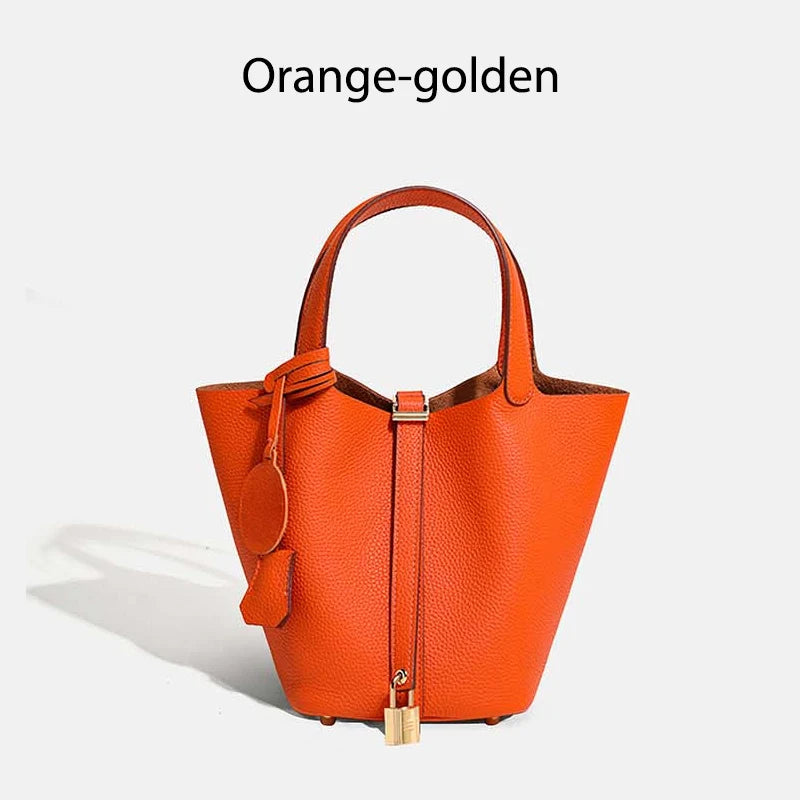 Women Bags Handbags Bucket Bag Real Leathe Fashion Tote Bag Genuine Leather Luxury Desginer Big Size Large Lady Hand Bags