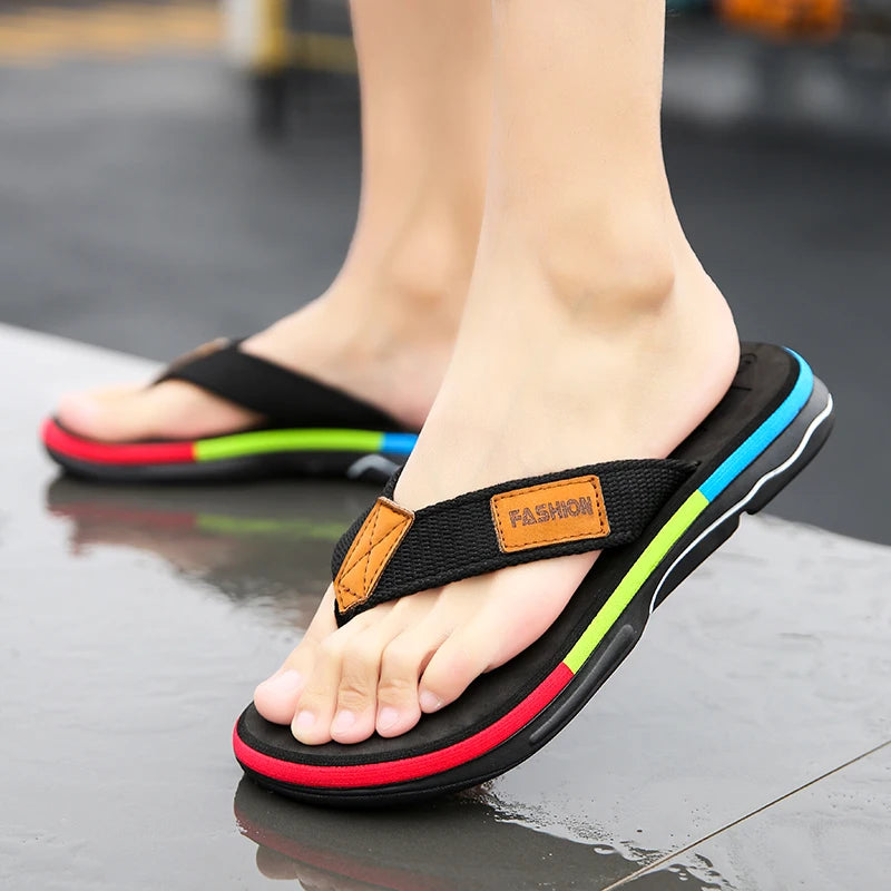 High Quality Green Men Summer Flip-Flop Non-slip Beach Slippers for Men Outdoor Flip Flops Man Fashion Slides Chinelo Masculino