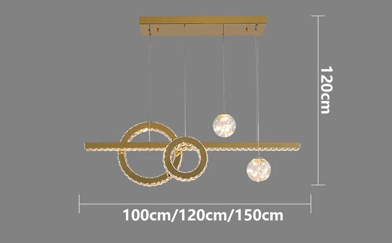Modern home decoration salon lamps for living room smart crystal Pendant lights dining room indoor lighting