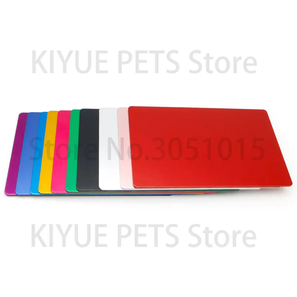 Wholesale 20Pcs 1MM Business Card Anodized Aluminum Plate Name Phone Nameplate Laser Marking Engraving Dog Tag ID Blank Tags