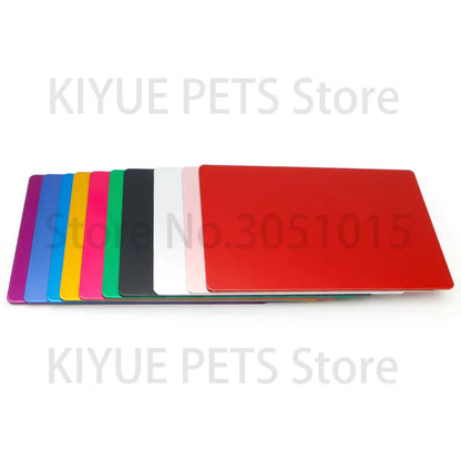 Wholesale 20Pcs 1MM Business Card Anodized Aluminum Plate Name Phone Nameplate Laser Marking Engraving Dog Tag ID Blank Tags