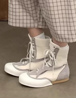 Retro Style Round Toe Belt Buckle Mid-Calf Platform Men Motorcycle Boot Chunky Middle Heels Buckle Strap Design Large Size Shoes