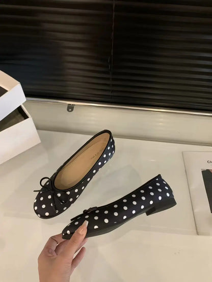 YNPO Fashion Silk Women Ballet Flats Shoes Luxury Designer Shallow Female Round Toe Butterfly-Knot Ladies Slides Shoes