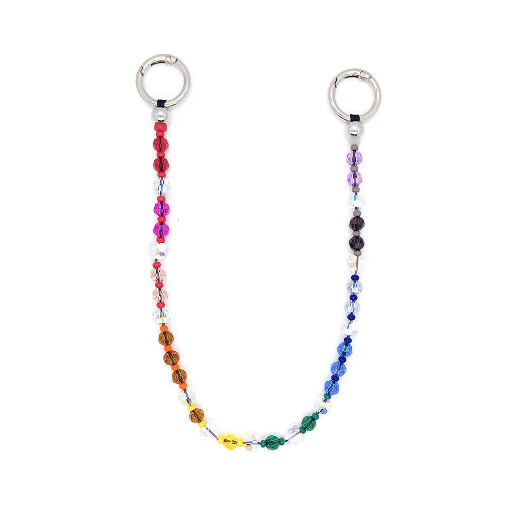 HERLOOK Y2K Bohemian Bag Charm for Women Red Heart Colorful Beads Chakra Energy Healing Pendant Fashion Jewelry Gift Accessory